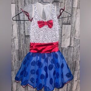 Weissman Red and Blue Sparkle Kids Dance Costume